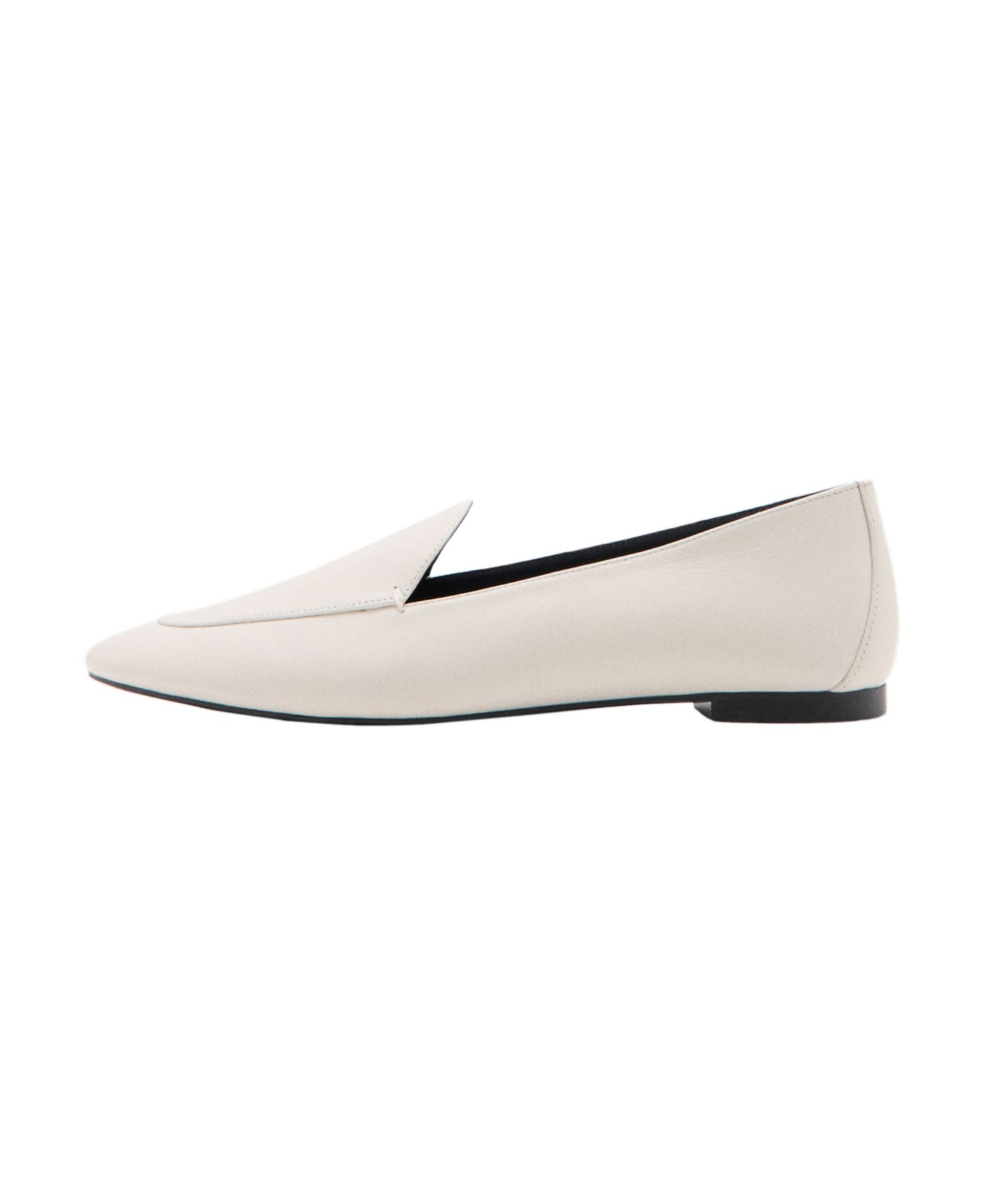 Женские туфли MANGO Penny Leather Round-Toe, цвет: Белый — фото 1