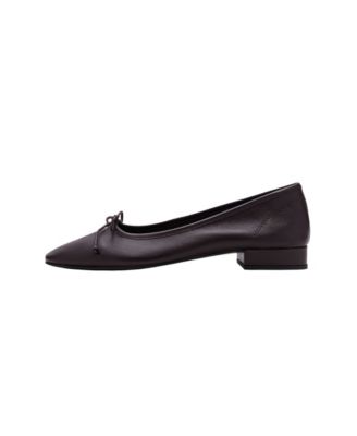 Leather Bow Ballet Flats