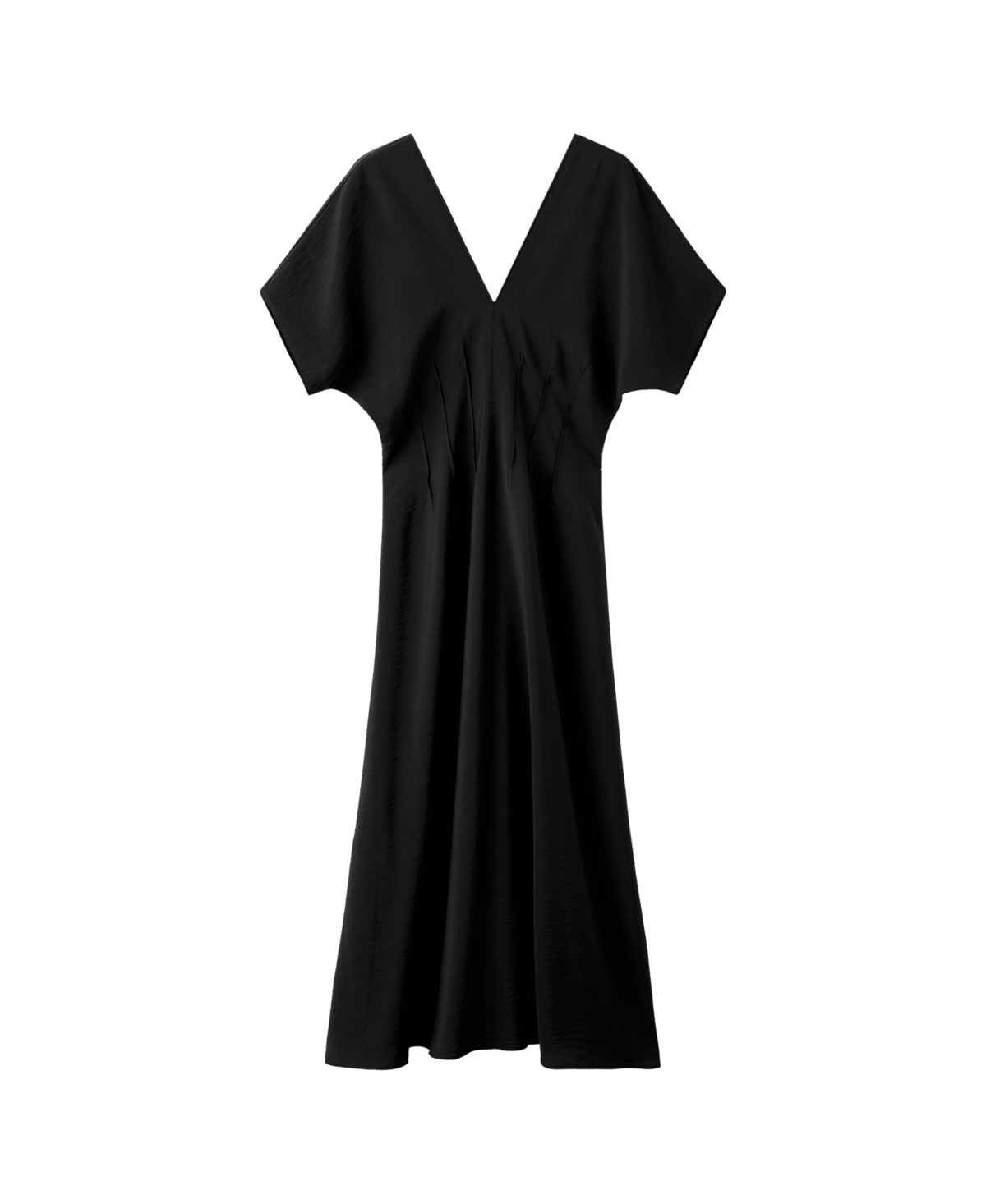 Mango Women's V-Neck Ruched Midi Dress
