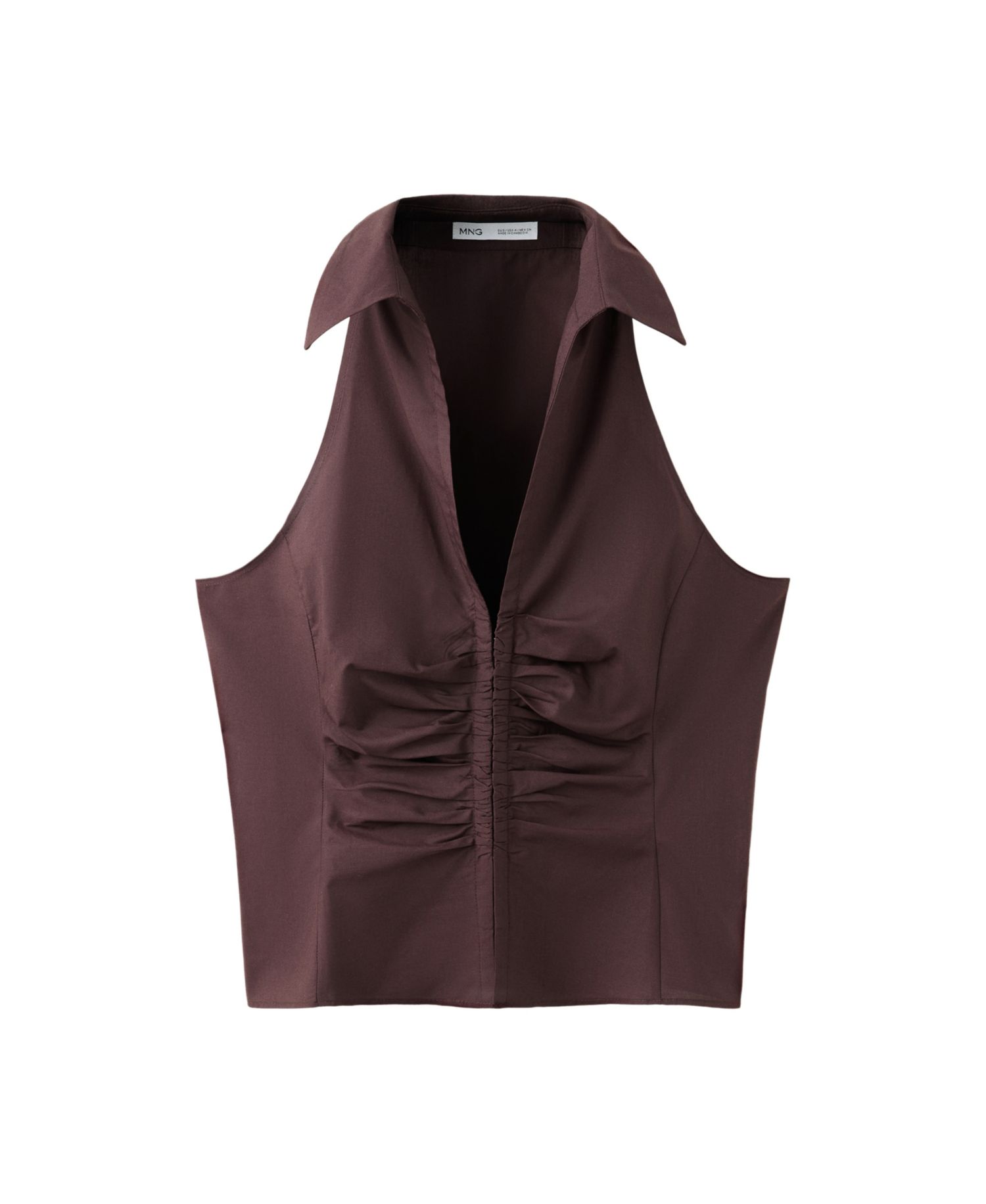 Women's Ruched V-Neck Sleeveless Blouse