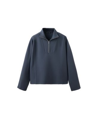 Women's Turtleneck Zip Viscose-Blend Sweatshirt