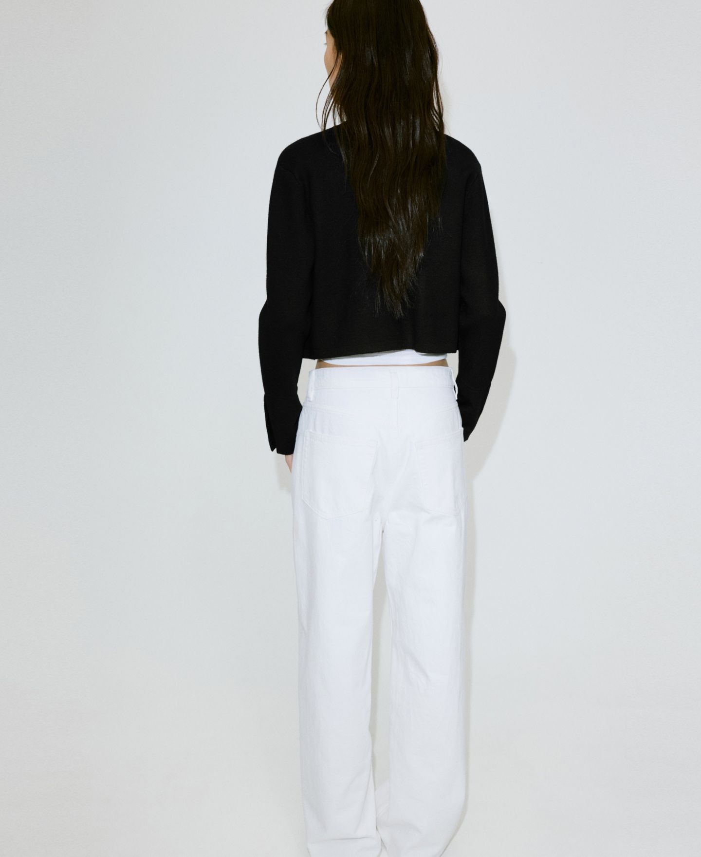 Женская куртка MANGO Jafar Fine-Knit Cropped Jacket, цвет: Чёрный — фото 5