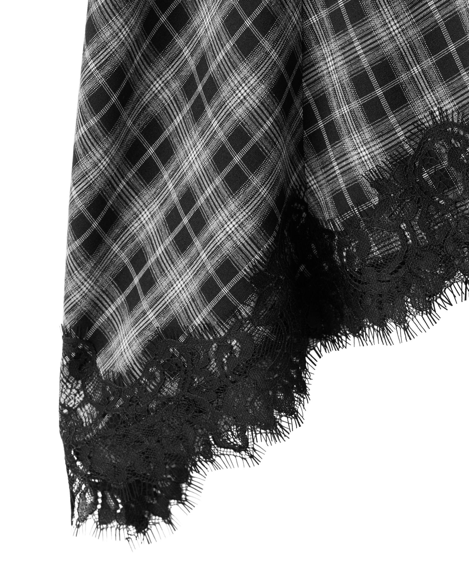 Women's Plaid Midi Lace-Trim Skirt