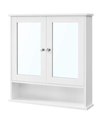Bathroom Wall Cabinet, Medicine Cabinet with 2 Mirror Doors
