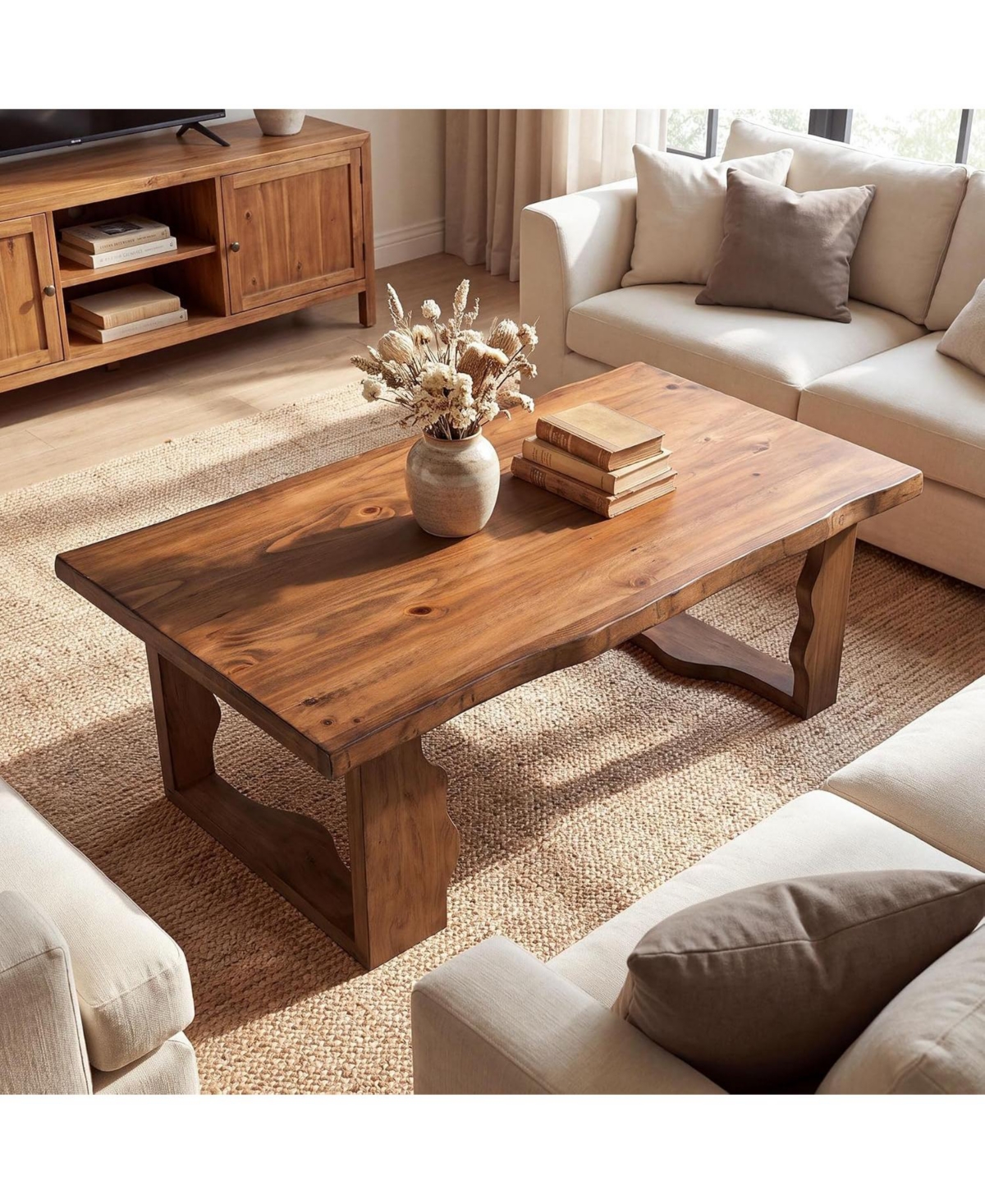 Tribesigns Coffee Center Table, Farmhouse Rectangle Tea Cocktail Table
