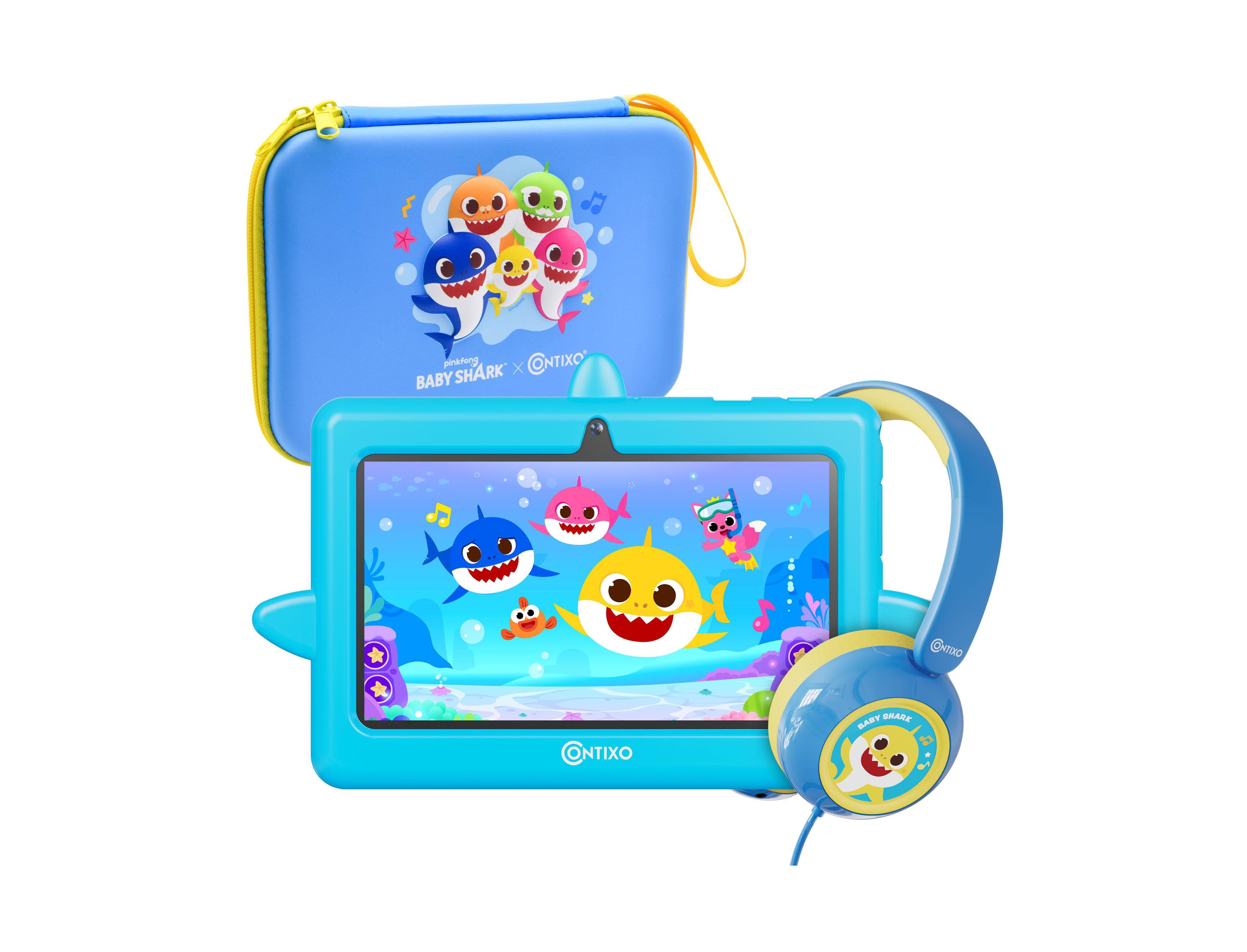 Contixo Pinkfong Baby Shark 7-Inch Kids Tablet Bundle with 32GB and 8 Learning Apps