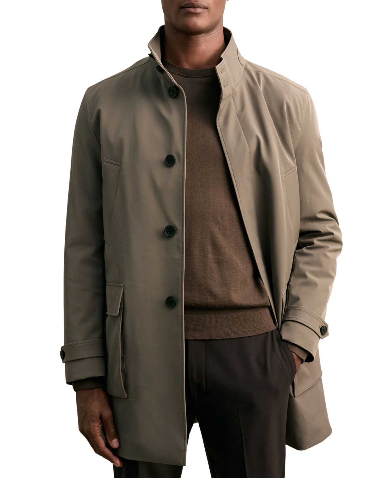 Men's Player Water-Resistant Removable-Gilet Overcoat