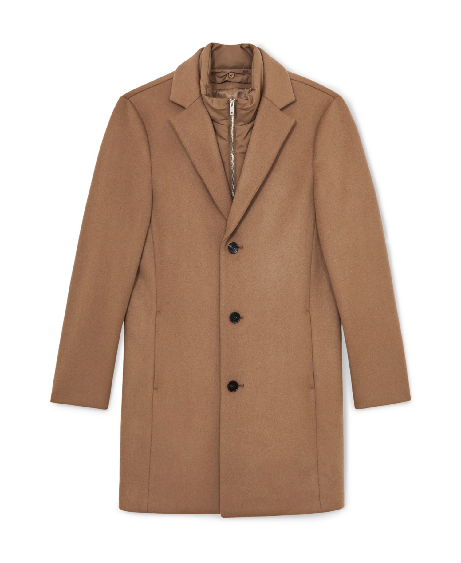 Men's Gable Wool-Blend Removable Padded Gilet Overcoat