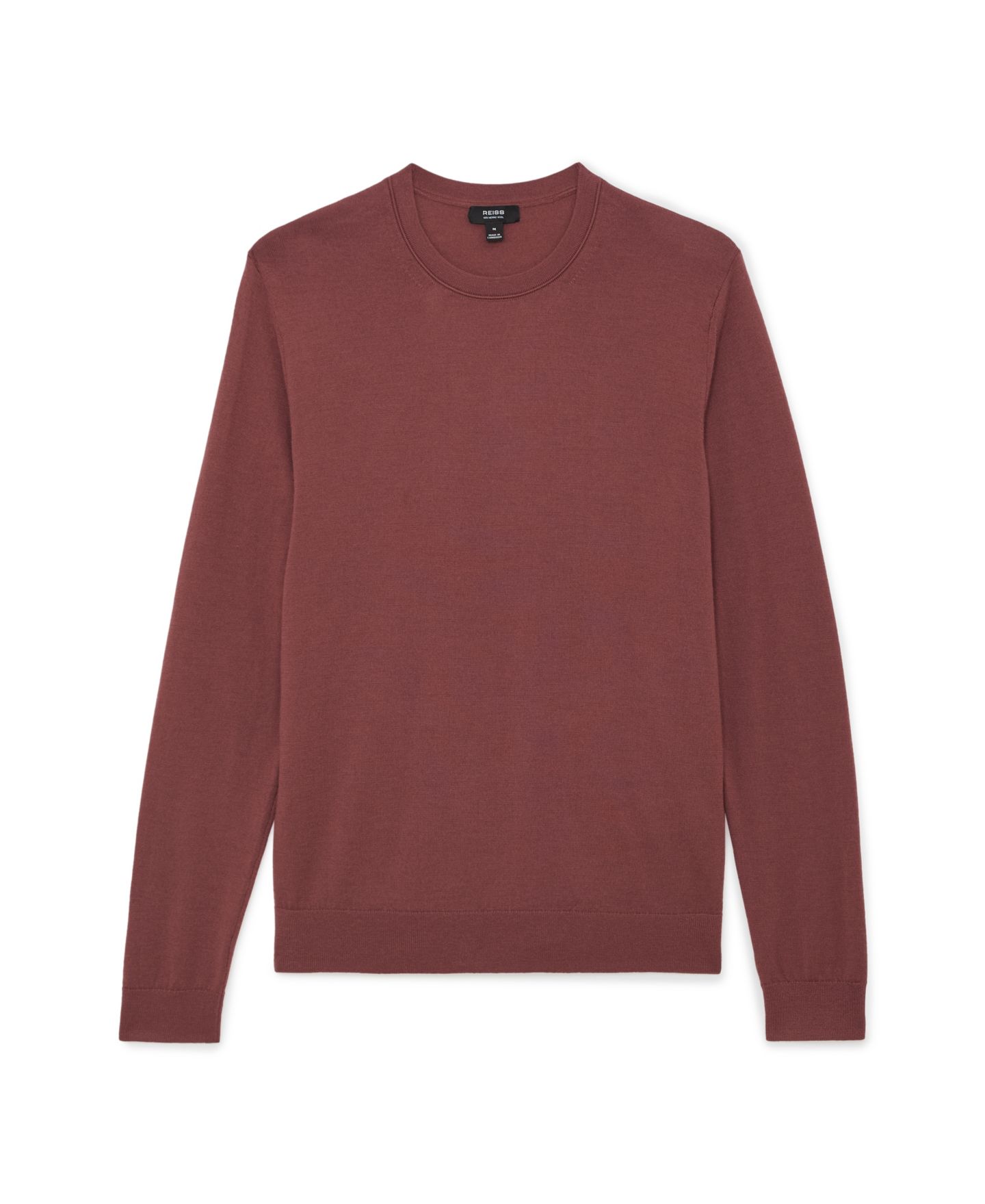 Мужской свитер REISS Wessex Merino Wool Rib-Knit Slim-Fit, цвет: Малиновый розовый — фото 5