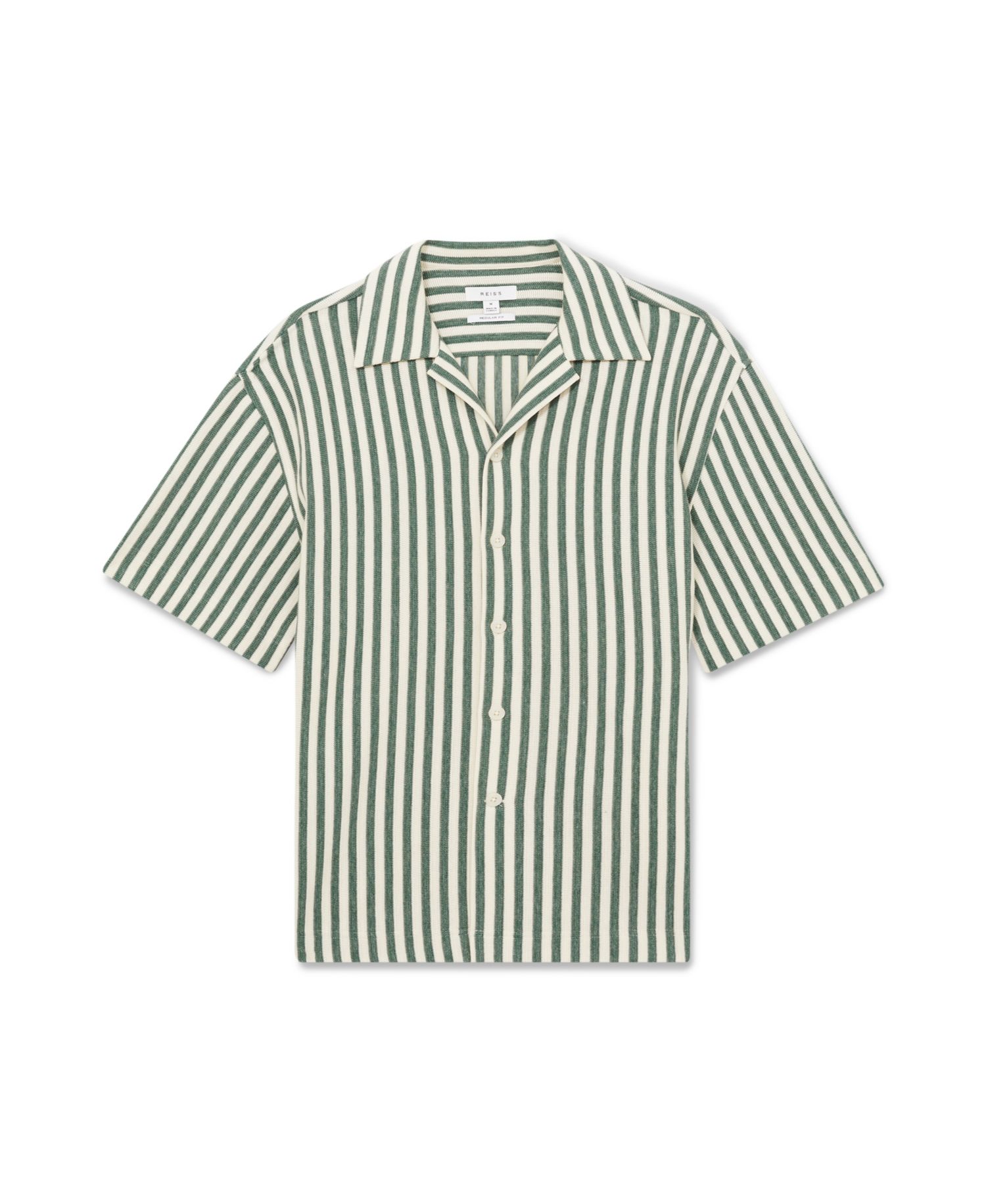 Men's Trig Textured Stripe Cuban-Collar Shirt
