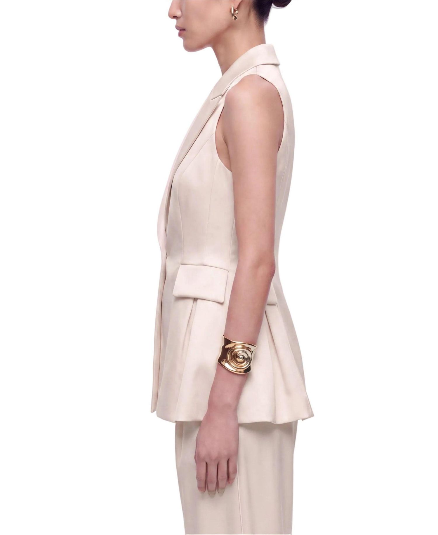 Women's Single Button Peak Lapel Vest