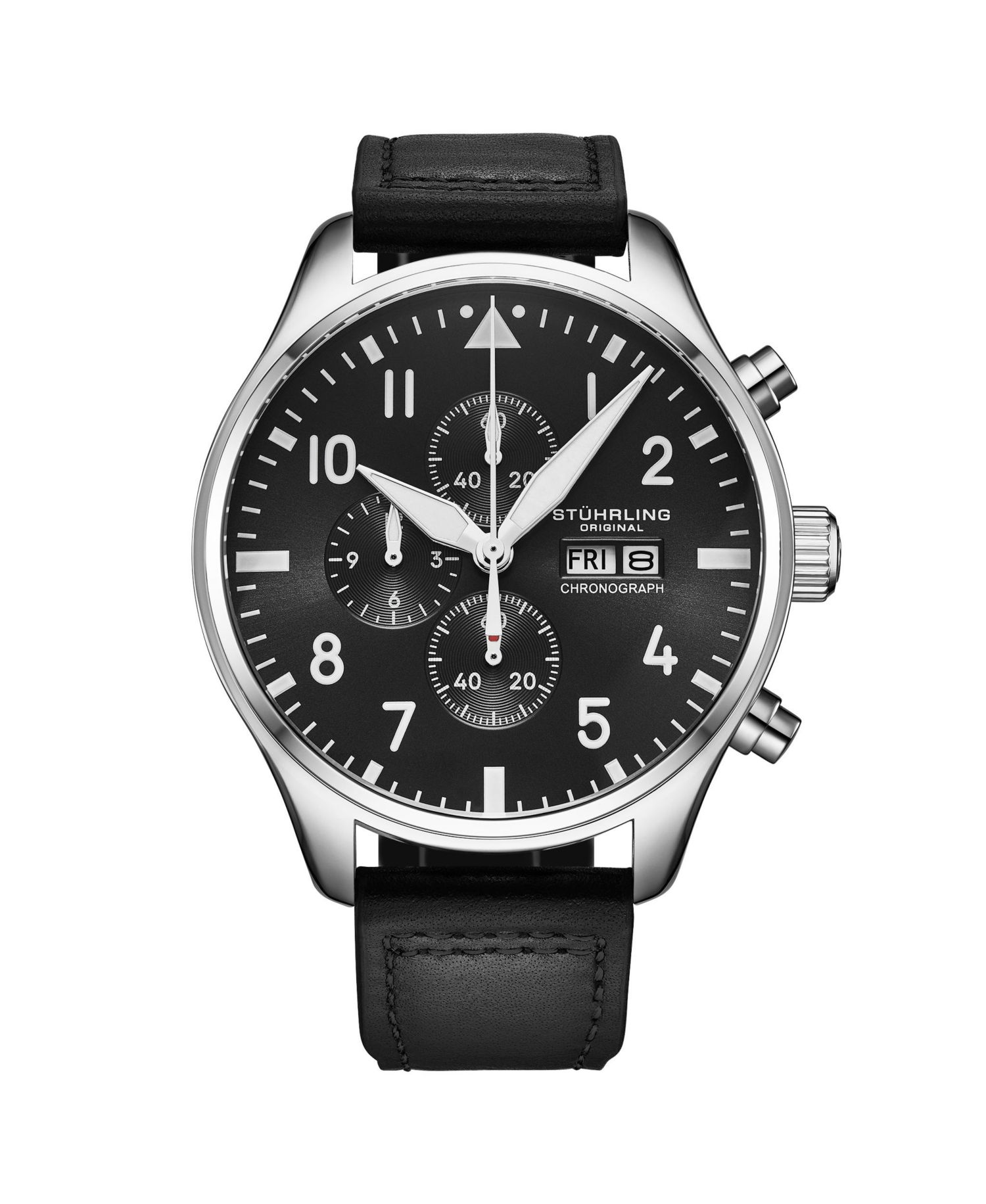 Navigator 4075 Men s 43mm Green Sunray Dial Brown Leather Strap Chronograph Quartz Watch