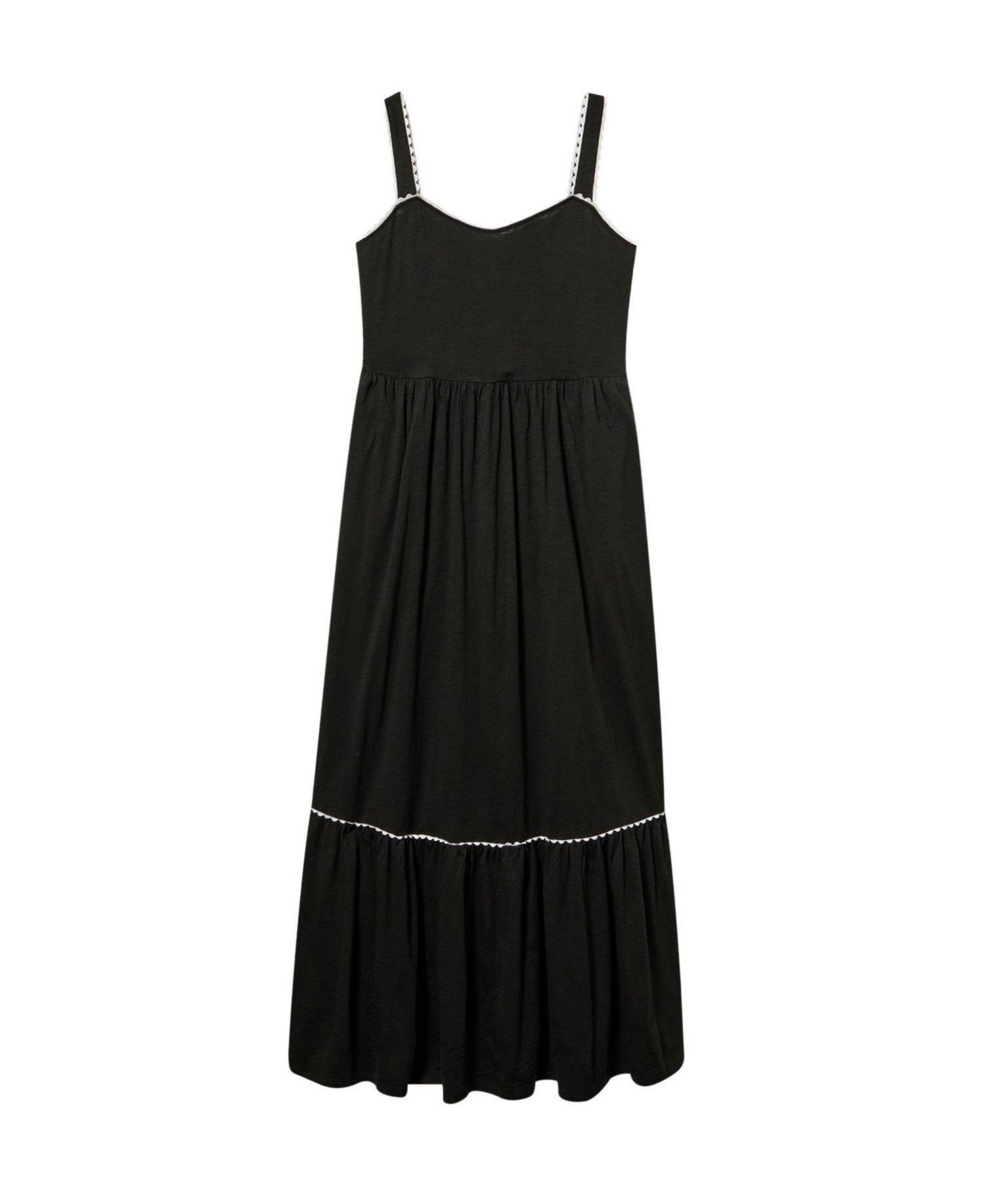 Plus Size Belle Isle Empire-Waist High-Low Hem Scallop-Trim Maxi Dress