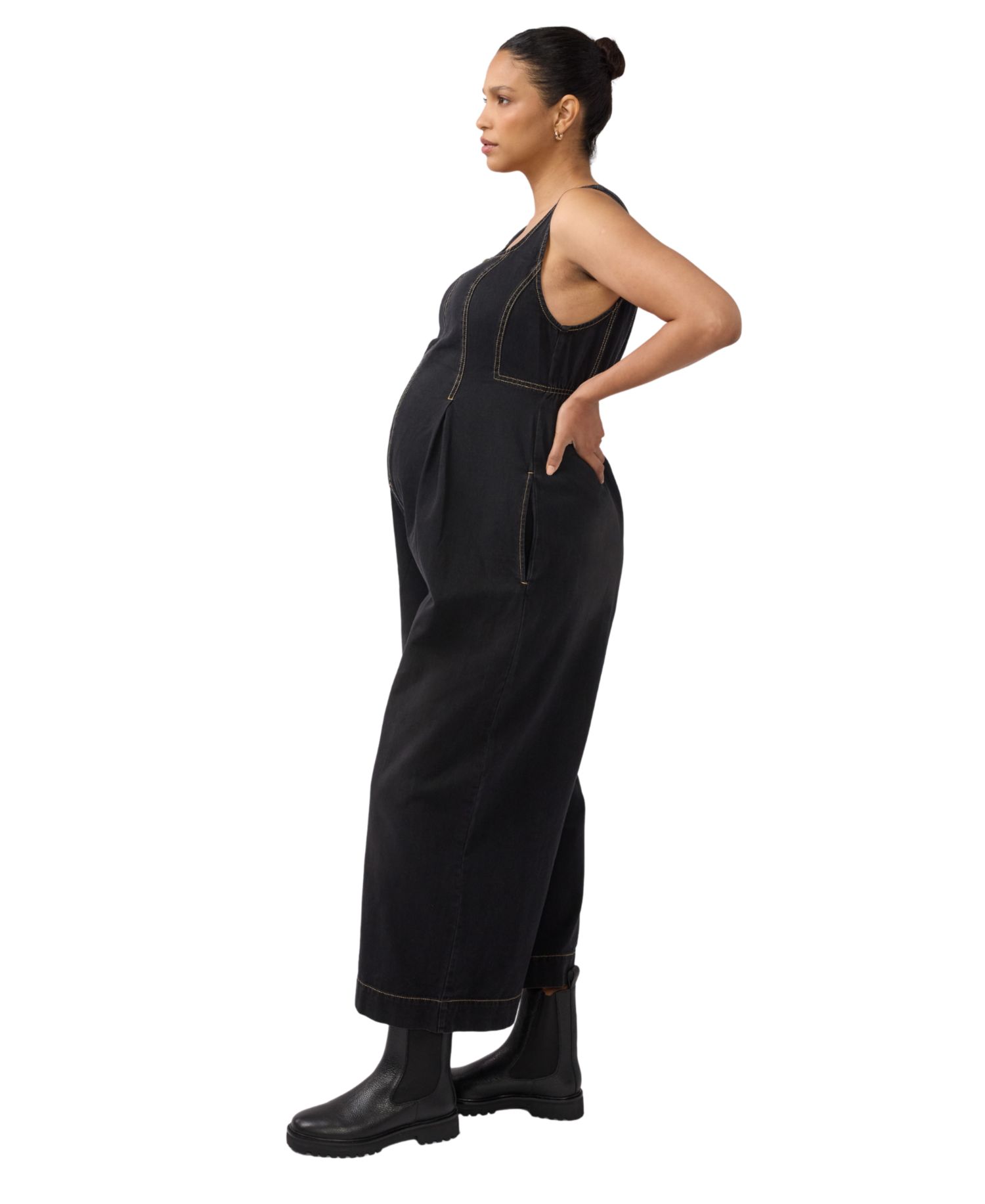 Women's Ingrid + Isabel Zip Front Drapey Denim Jumpsuit