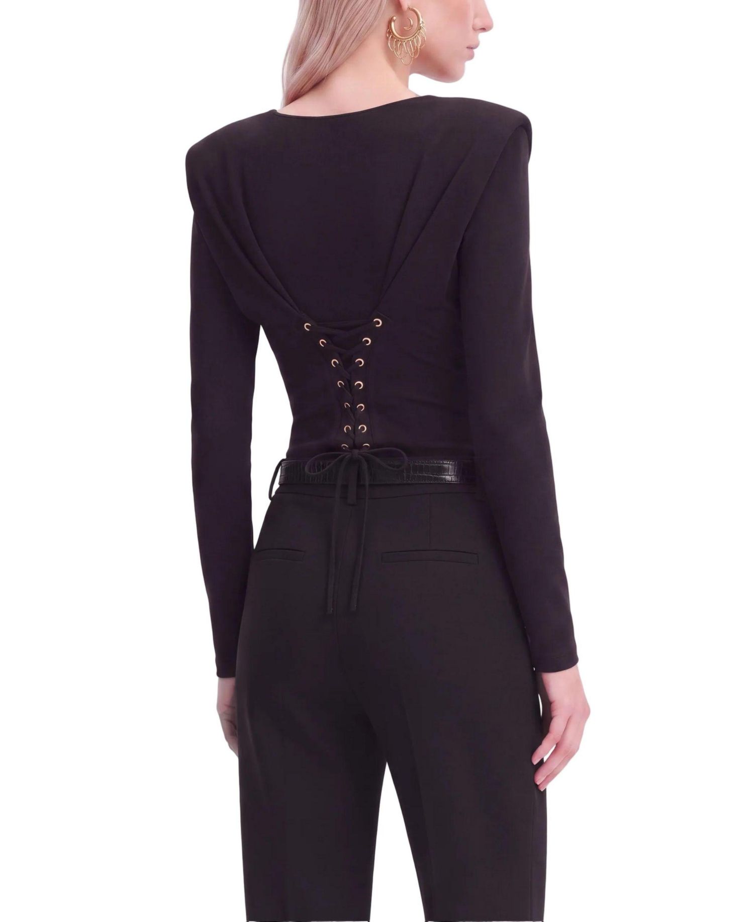 Women's Belted Straight Leg Trousers