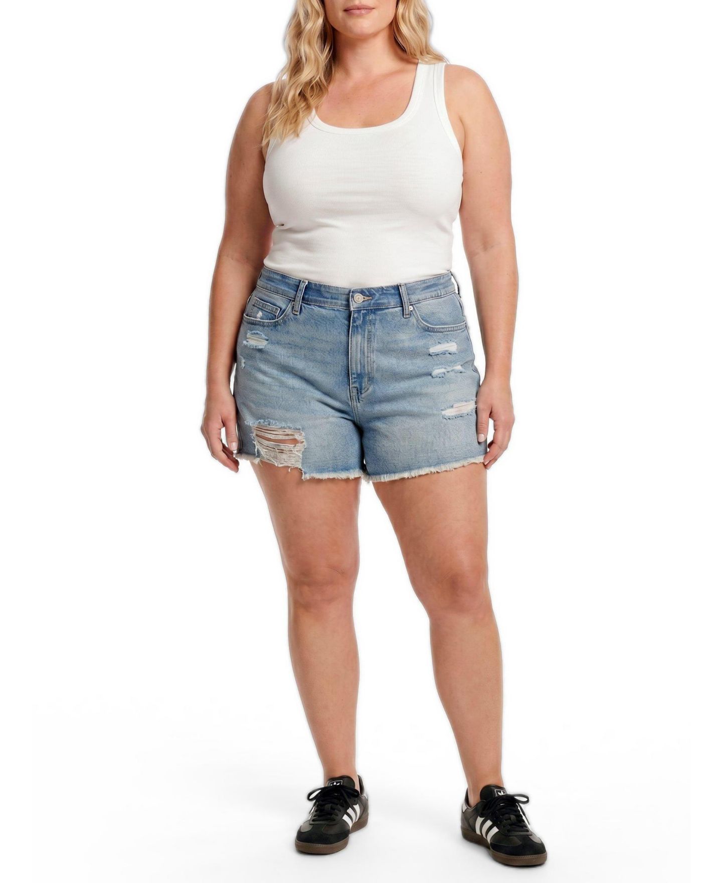 Женские шорты Torrid High-Rise Relaxed Distressed Denim Shorts, 3.5" Inseam, цвет: Hot Toddy — фото 2
