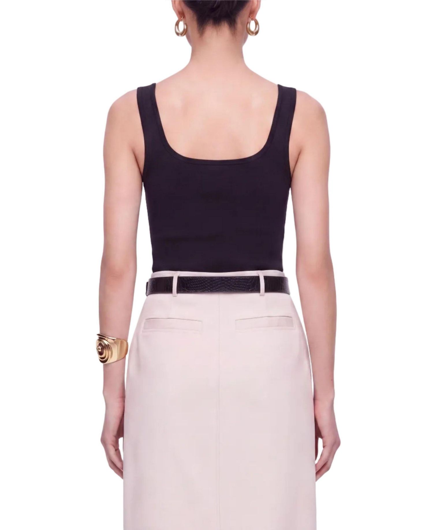 Women's Belted Front-Slit Maxi Skirt
