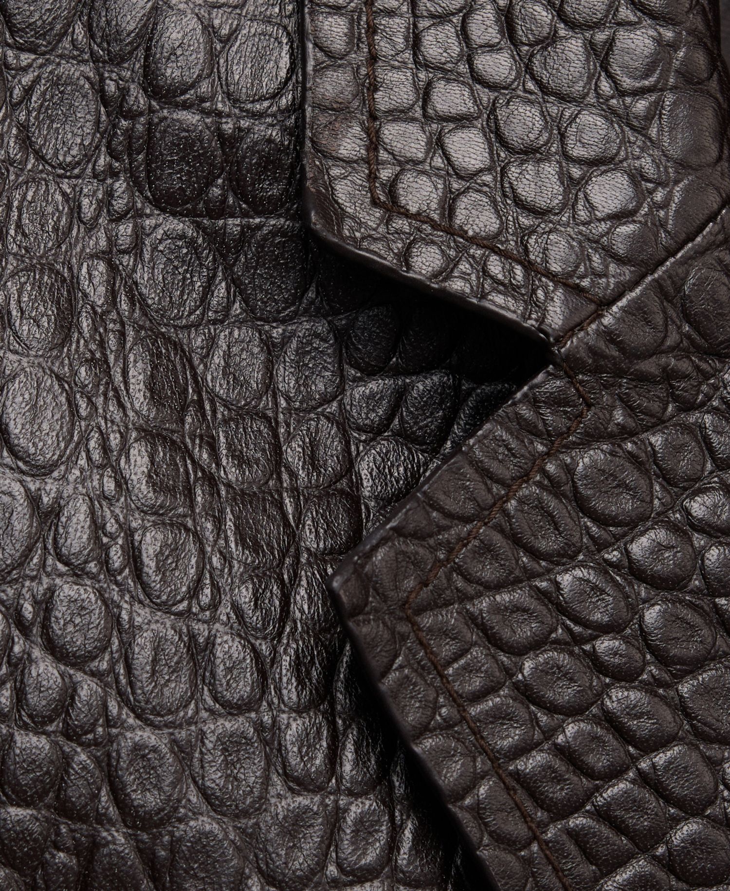 Women's Selection Croco-Effect Leather Long Coat