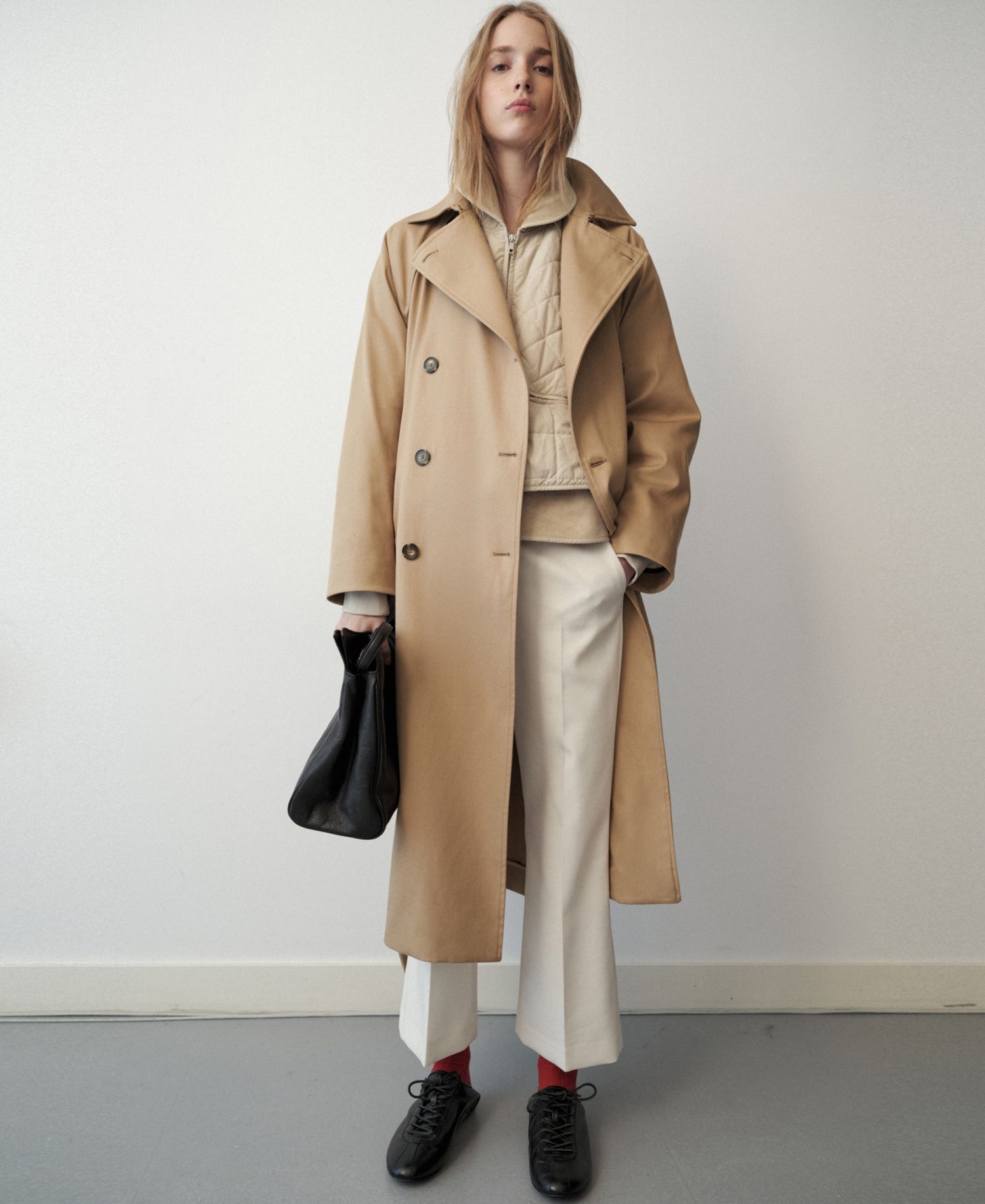 Women's Selection Long Double-Breasted Trench Coat