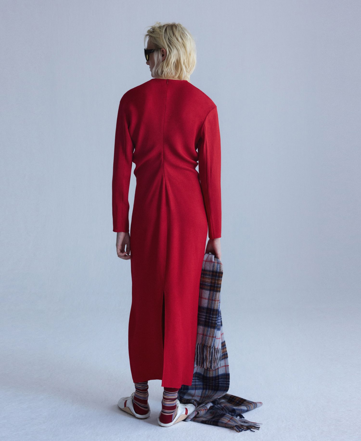 Women's Selection A-Line Midi Long-Sleeve Dress
