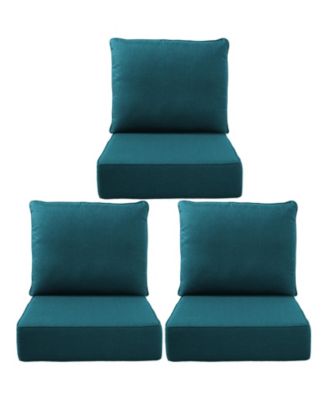 24"x22"x6" Patio Thick Cushions and Pillows Set - Deep Seat Indoor/Outdoor Water and Fade Resistant