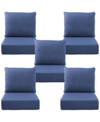 24"x22"x6" Patio Thick Cushions and Pillows Set - Deep Seat Indoor/Outdoor Water and Fade Resistant