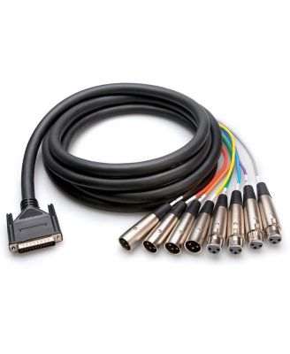 AES/EBU Snake DB25 to 4x XLR3M and 4x XLR3F Cable 16.4 ft.