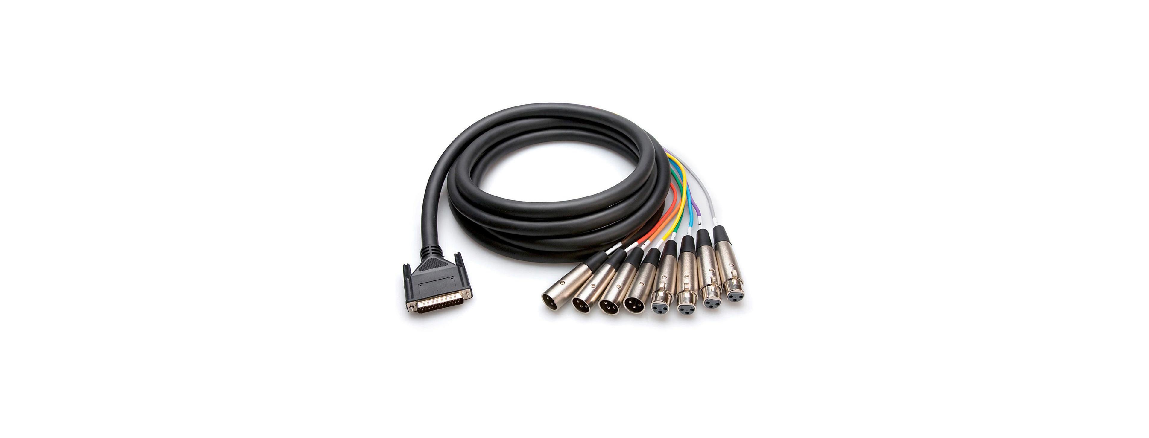 Hosa Technology Aes/Ebu Snake DB25 to 4x XLR3M and 4x XLR3F Cable 16.4 ft.