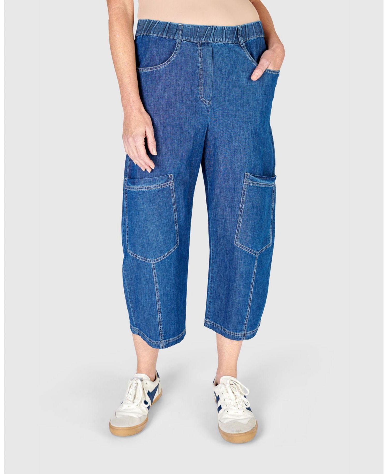 Women's Palma Cargo Elastic-Waist Capri Pants