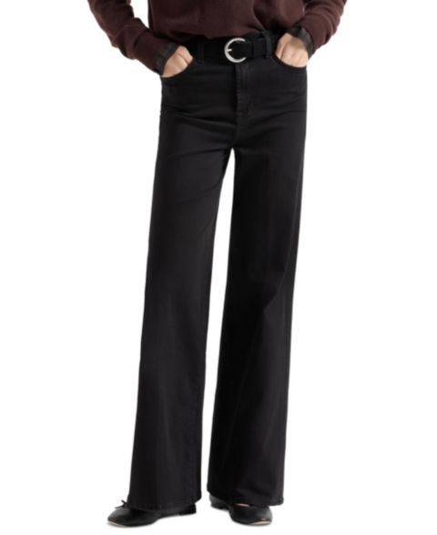 Женские джинсы 7 For All Mankind Jo Ultra High Rise Wide-Leg, цвет: Night Blac