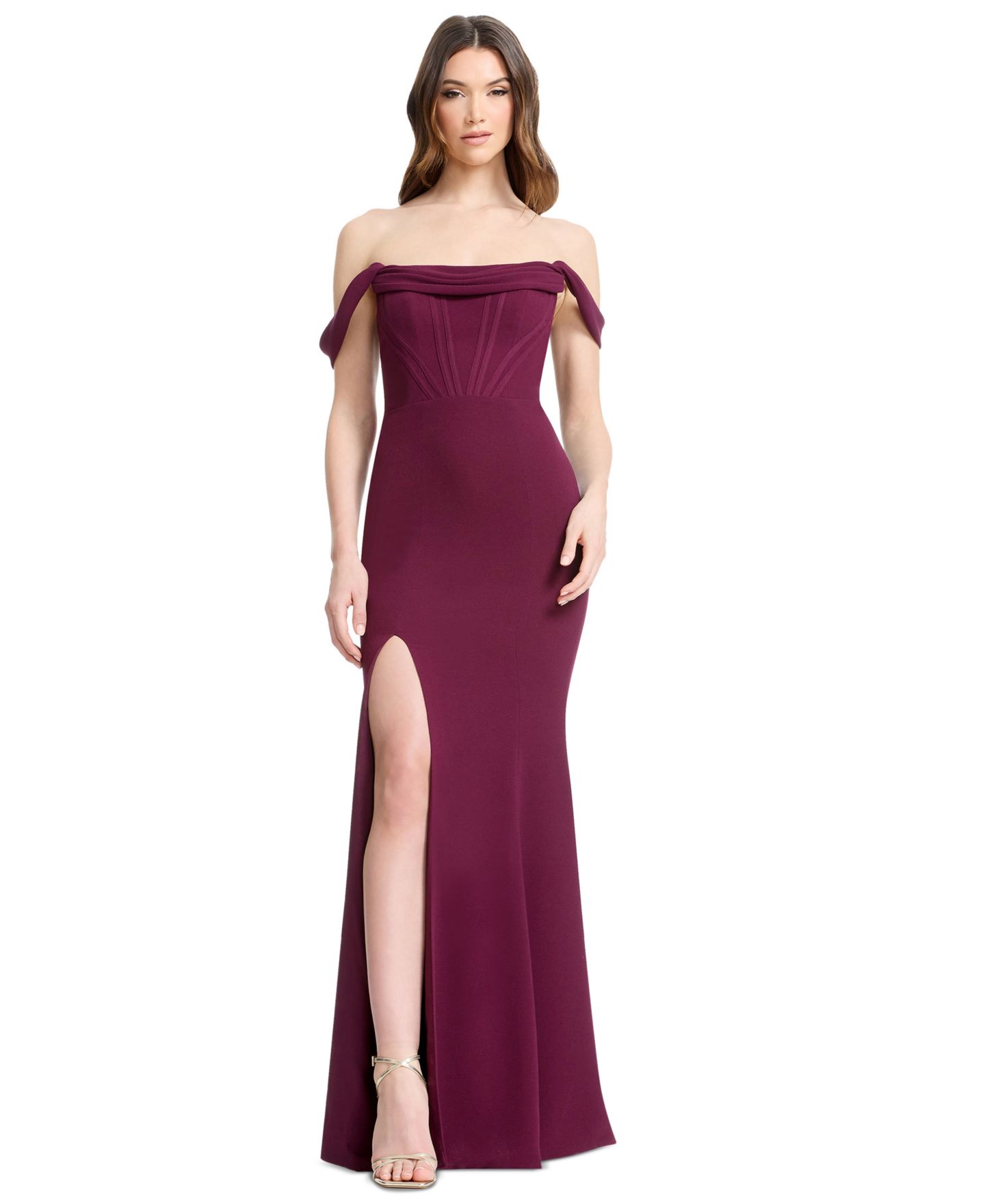 Женские платья Dress the Population Melania Corset Gown, цвет: Тёмный вишнёвый — фото 1