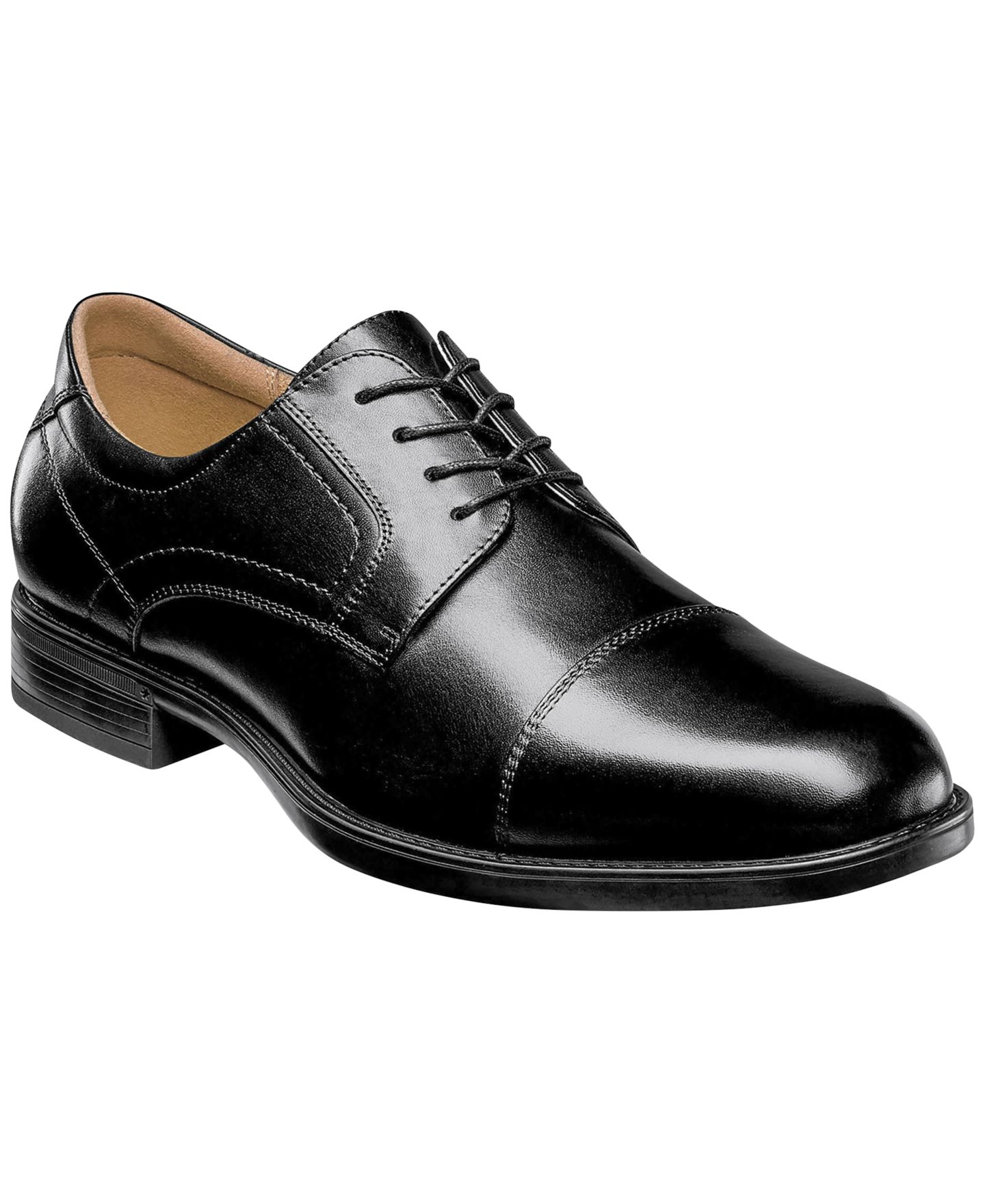 Florsheim Men's Focal Cap-Toe Leather Oxford, цвет: Чёрный — фото 1