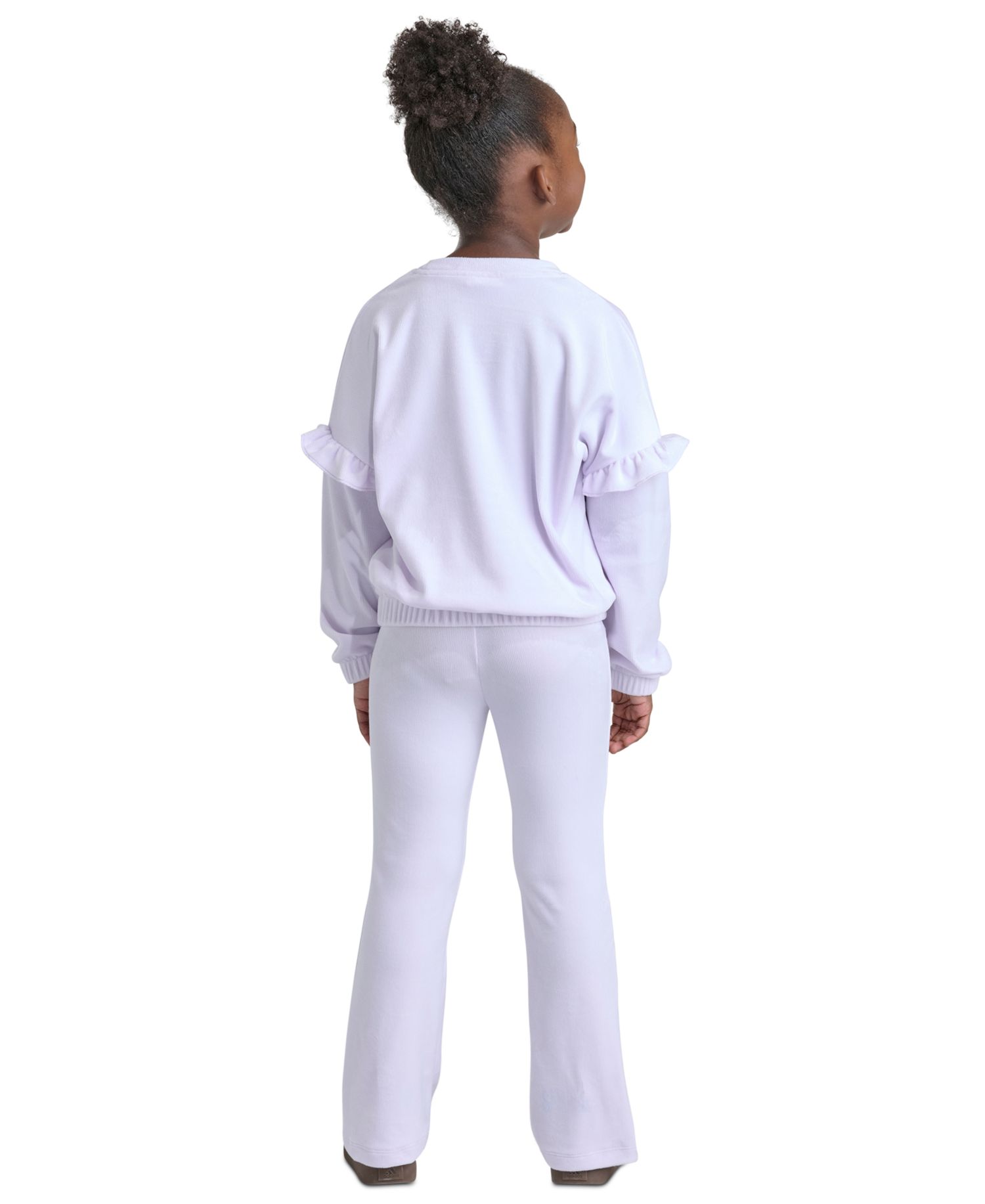 Girls' 2T-6X Velour Crewneck Pullover and Flare-Leg Pants, 2-Piece Set