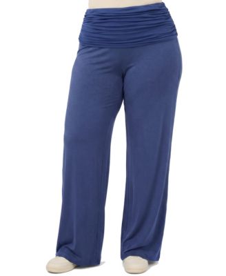 Plus Size Comfy Fit Wide-Leg Pull-On Pants