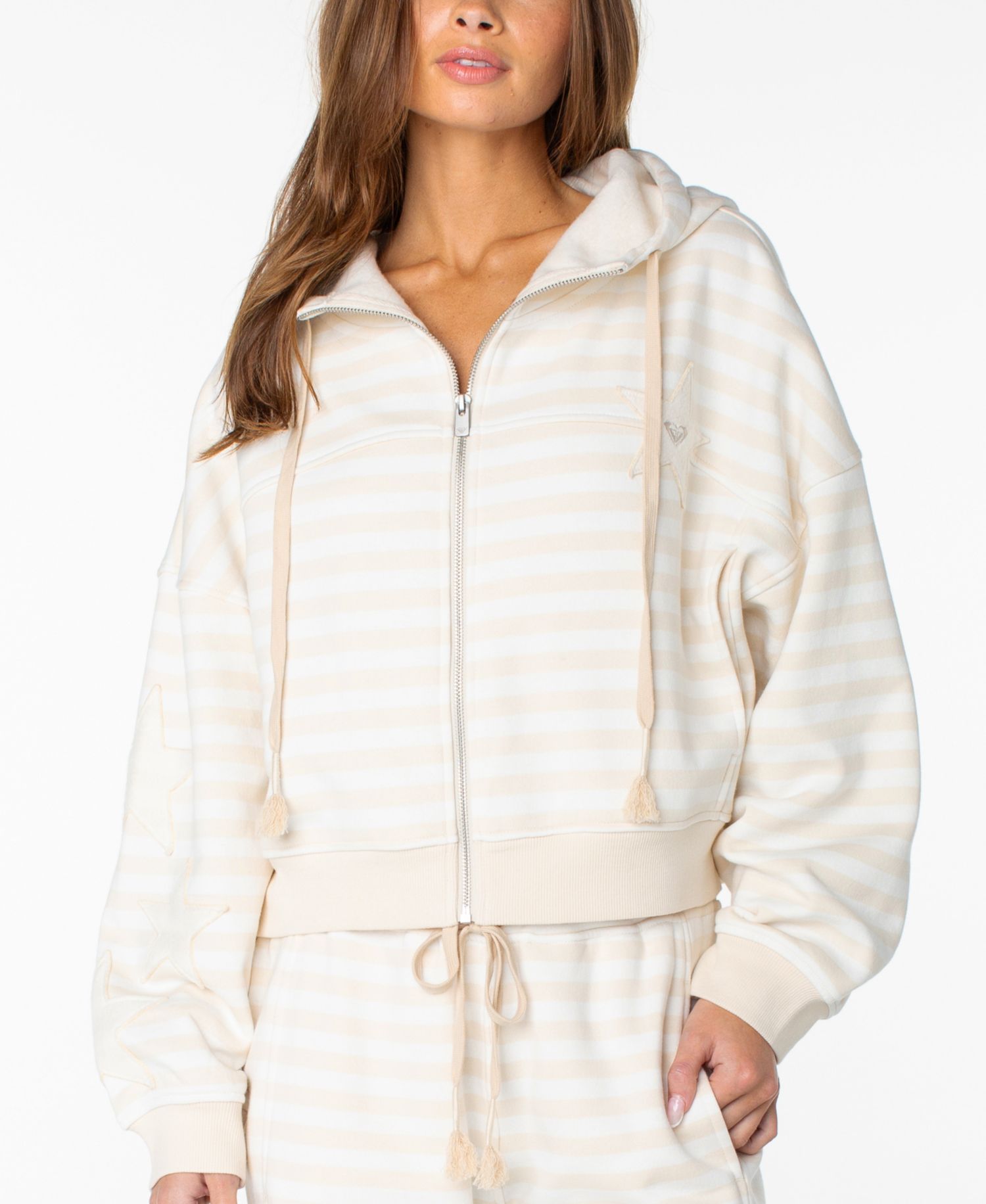 Women's Fringing Reefs Striped Full-Zip Hoodie