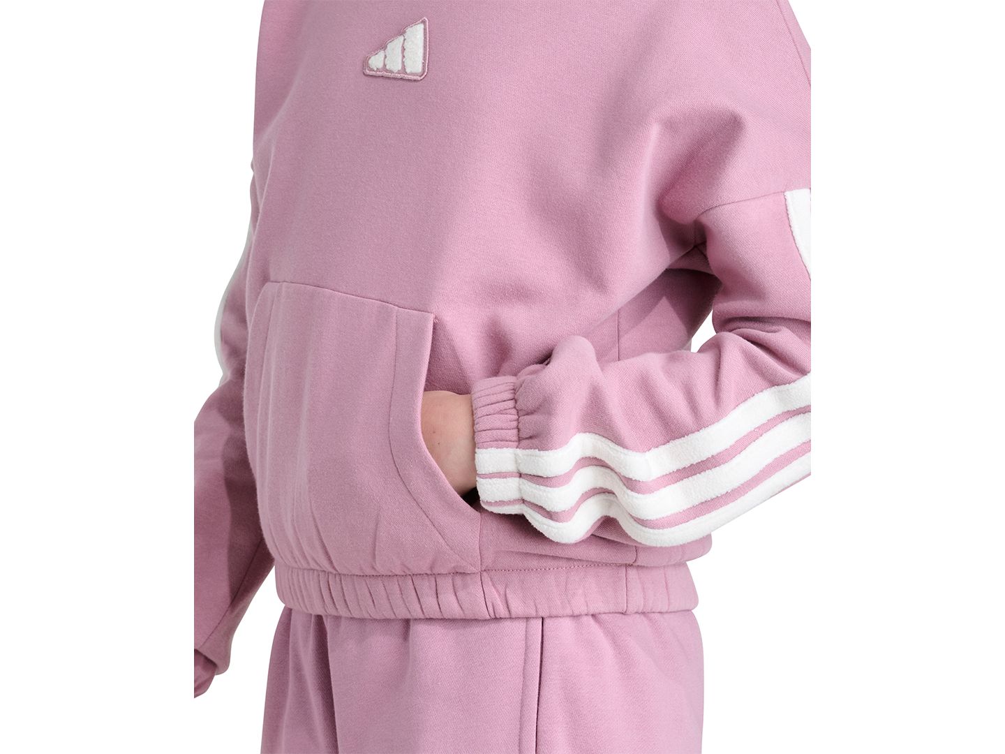 Детское худи adidas Sherpa 35 со спущенными плечами, 8-16, цвет: Розовато-лиловый — фото 2