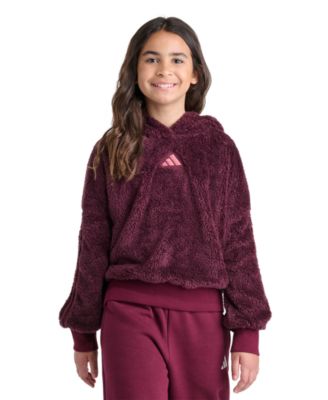 Girls' 8-16 Drop-Shoulder Sherpa Pullover Hoodie