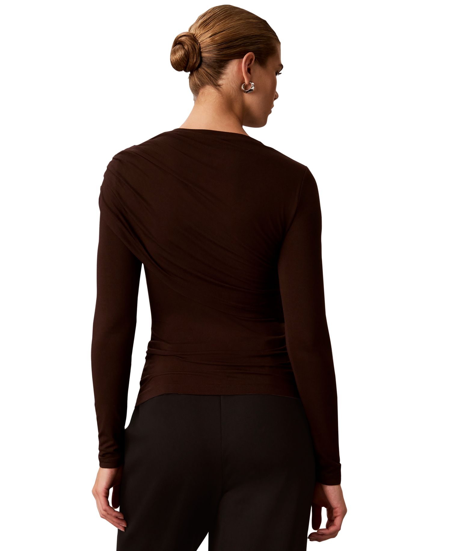Women's Long-Sleeve Wrap Rayon-Blend Sweater