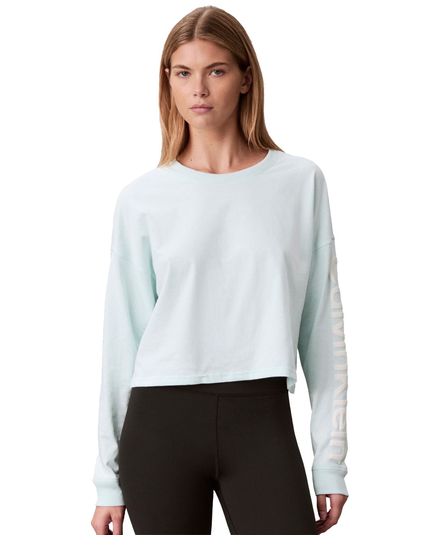 Women's Puff Graphic Logo Long-Sleeve Cropped T-Shirt