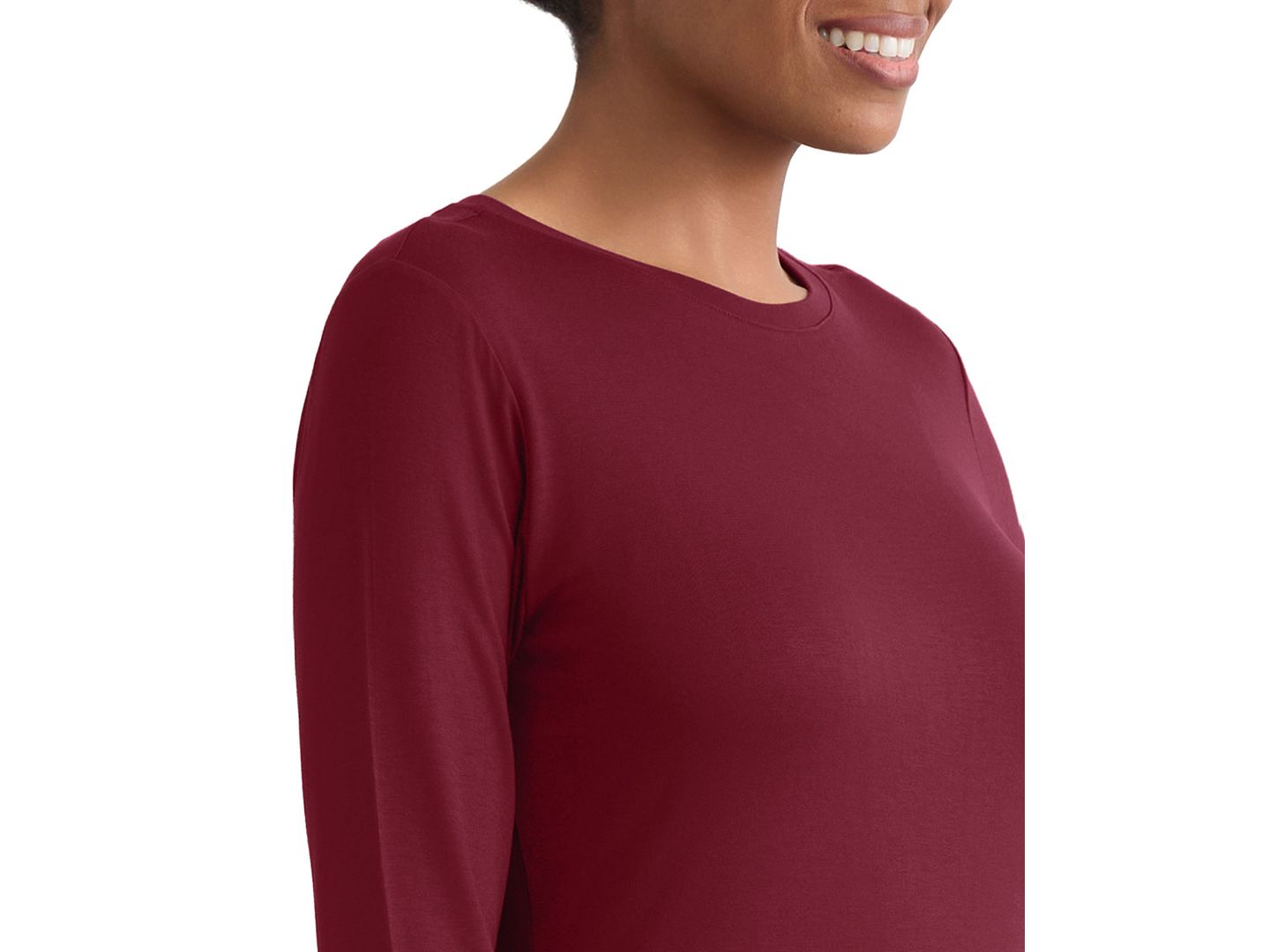 Женская футболка Jones New York Long-Sleeve Crewneck, цвет: Винный — фото 4