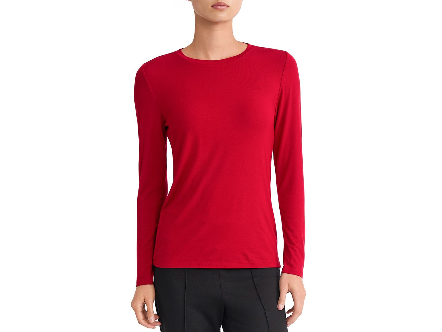 Женская футболка Jones New York Long-Sleeve Crewneck, цвет: Винный — фото 17
