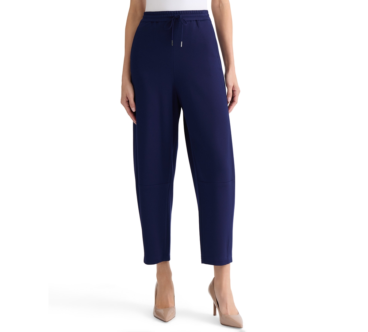 Jones New York Women's Knit Pull-On Barrel-Leg Pants - Pacific Navy
