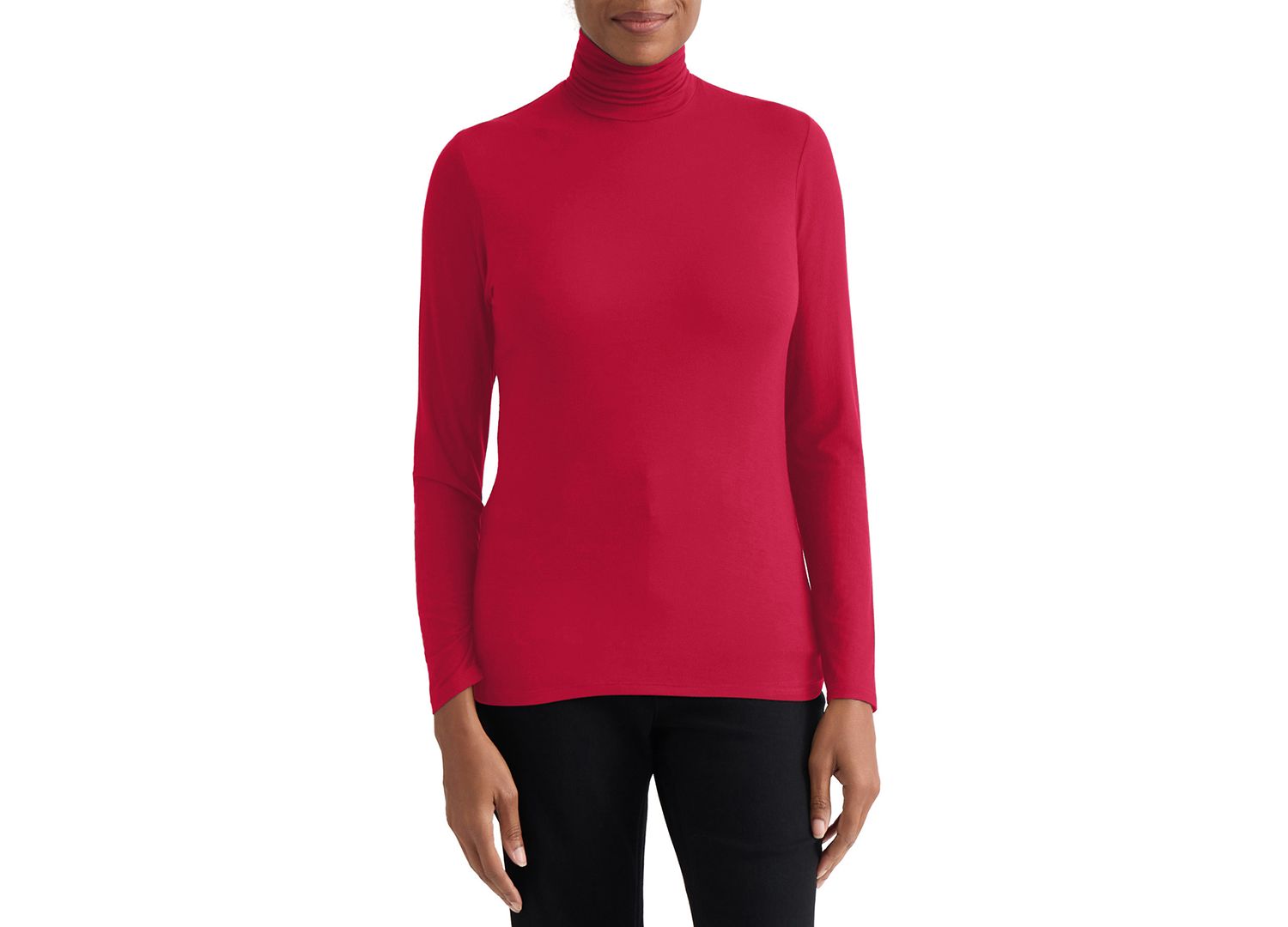 Women's Shirred Pullover Turtleneck Top