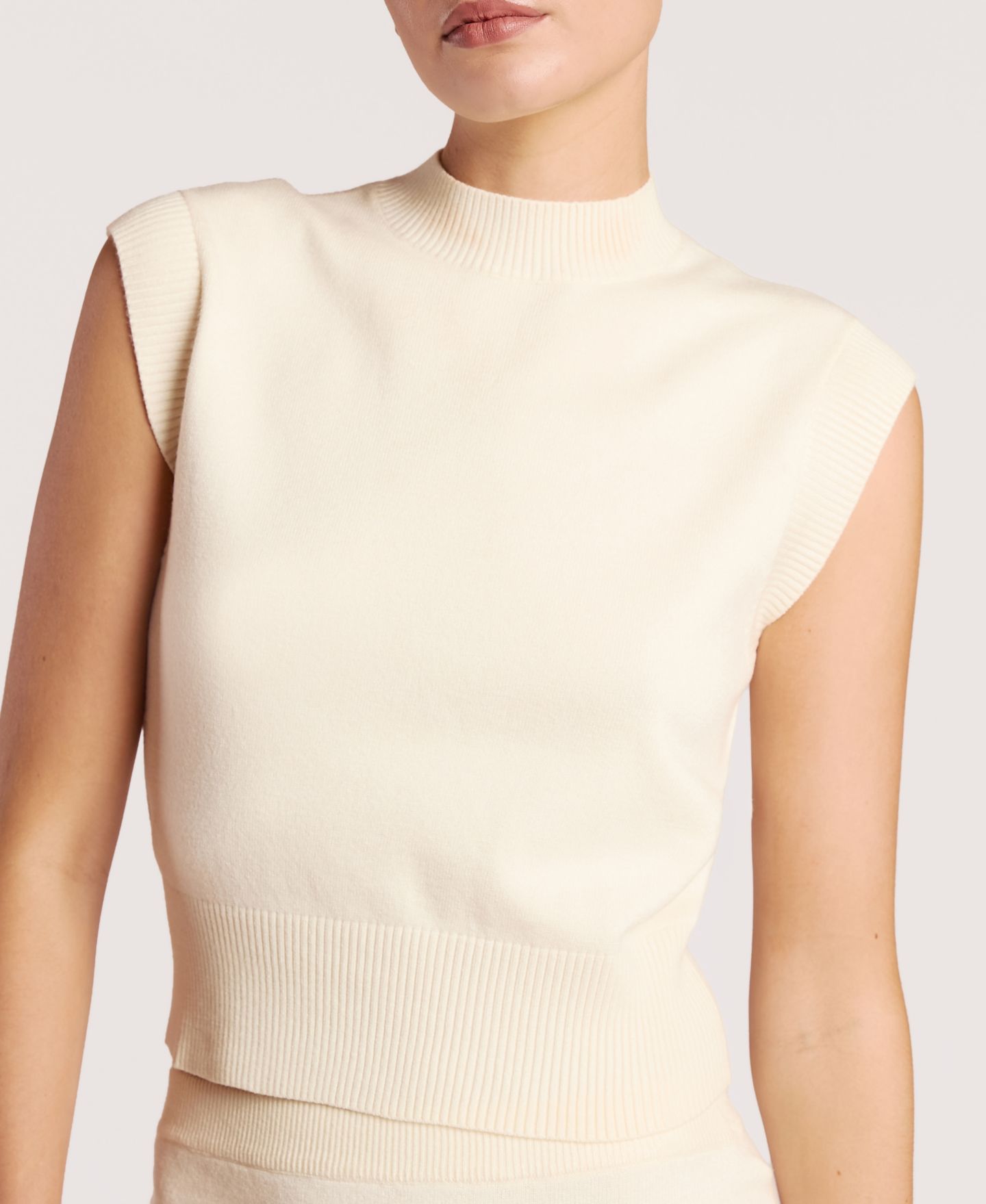 Женский топ 4th & Reckless Kaelin Mock-Neck Ribbed-Hem, цвет: Кремовый — фото 4