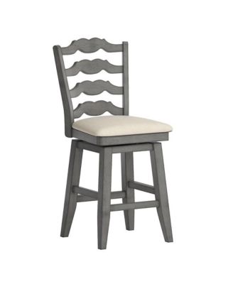 Lea Ladder Swivel Counterstool with Linen Seat