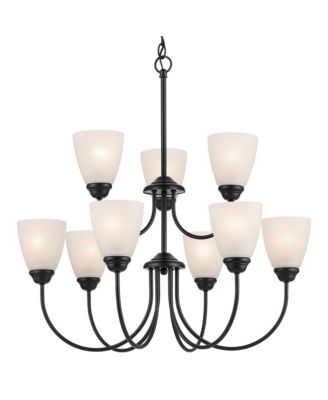 Jolie 28-in 9-Light Chandelier with Satin Etched Glass