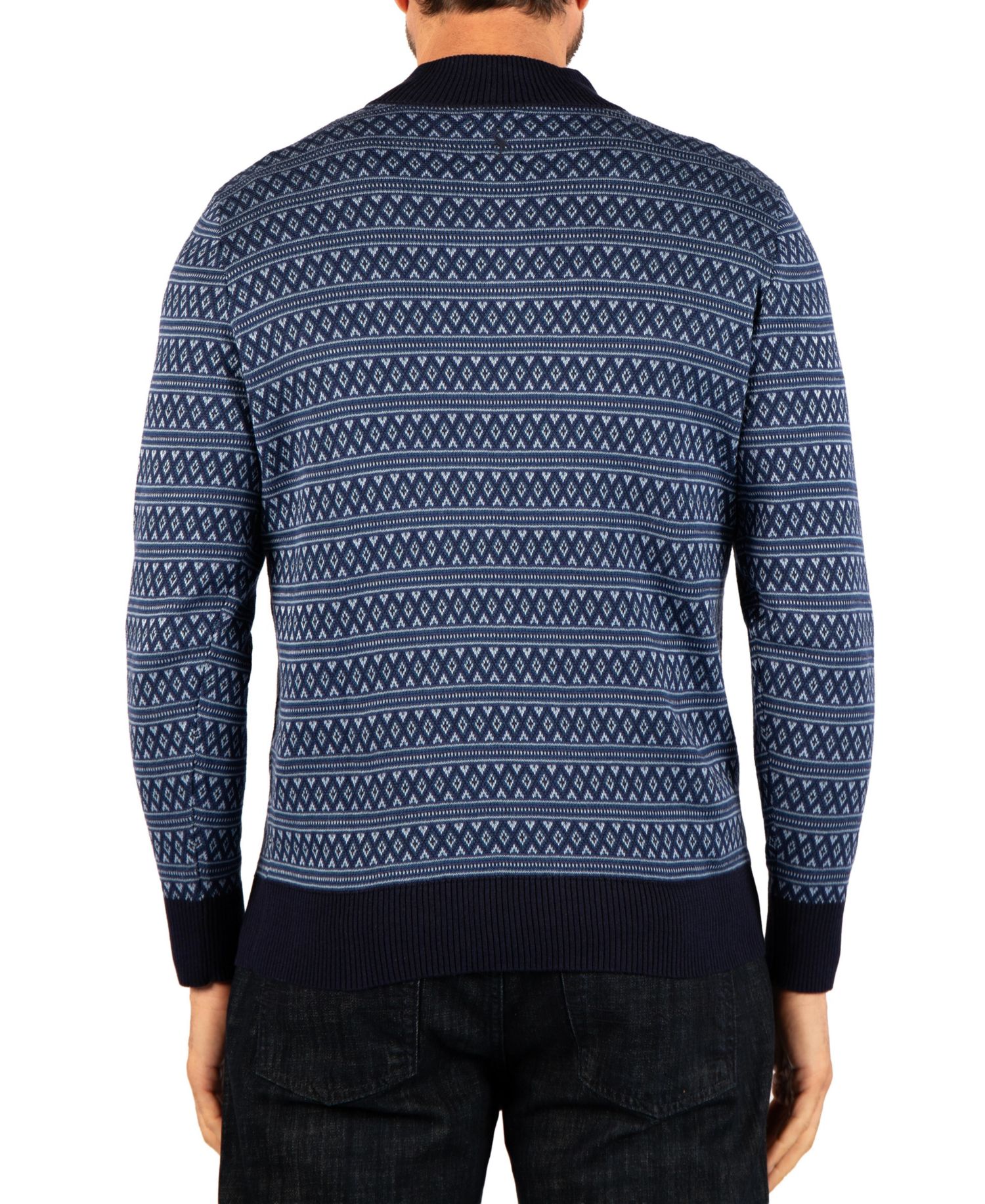 Men's Fairisle Quarter Zip Sweater