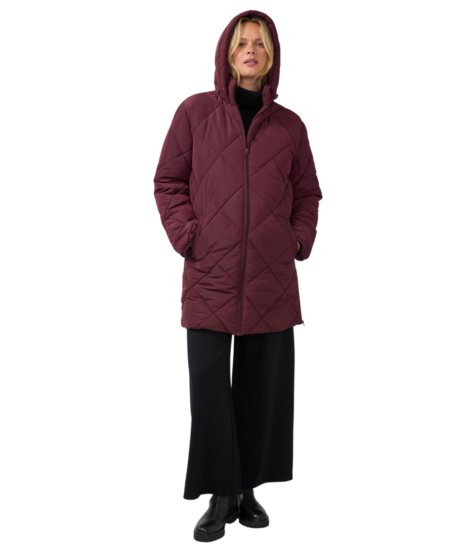 Maternity Grow-with-You Quilted Hooded Puffer Jacket