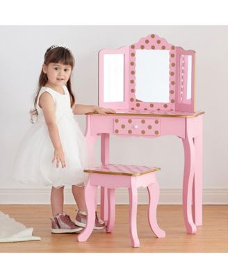Polka-Dot Gisele LED Mirror 2-Piece Vanity Set, Ages 3+