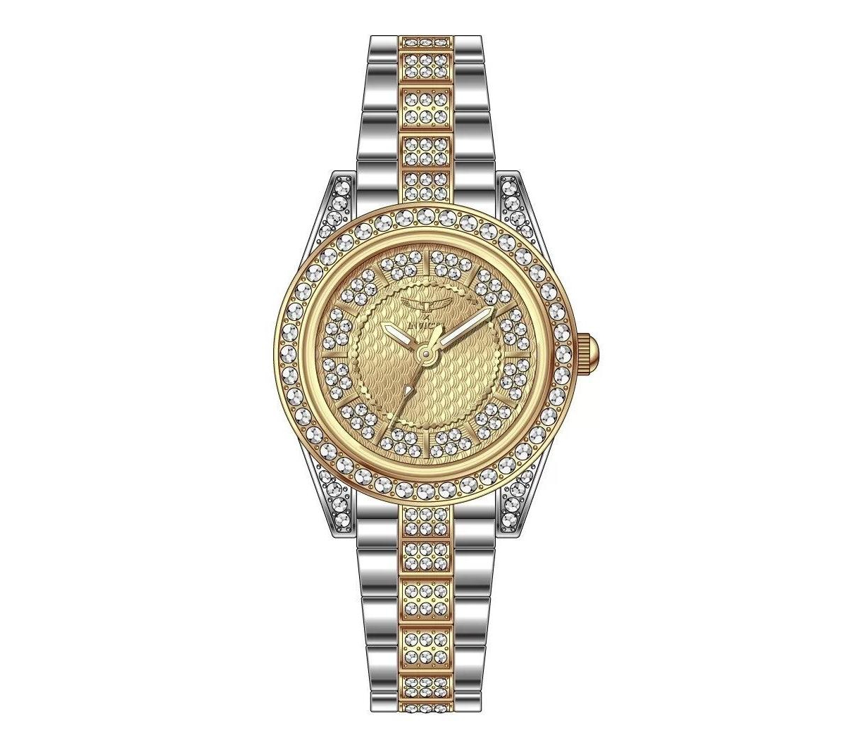Invicta Women's Wildflower Quartz Water Resistant Two-Tone Stainless Steel Bracelet Watch, 32mm - Gold